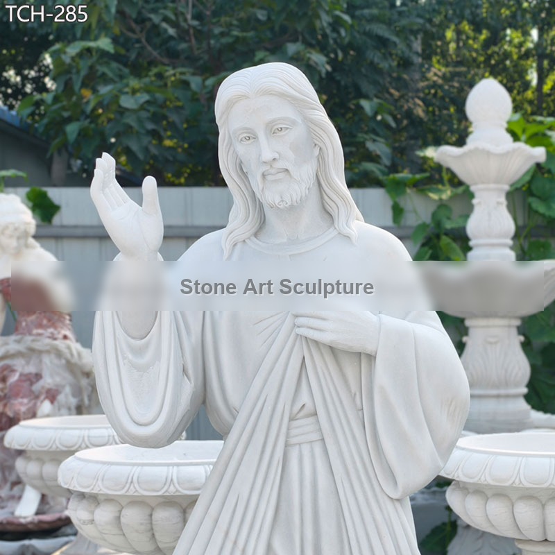 6 Feet White Divine Mercy Jesus Statue for Sale detail image