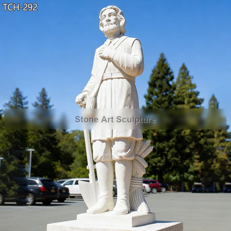 St Isidore the Farmer Marble Statue detail image