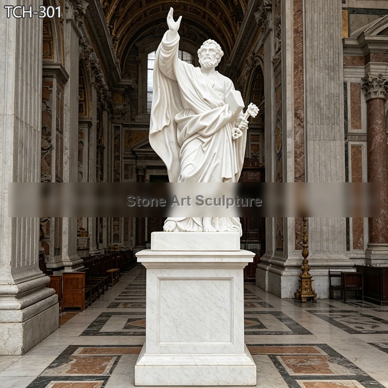 Marble St Peter Sculpture for Church TCH-301