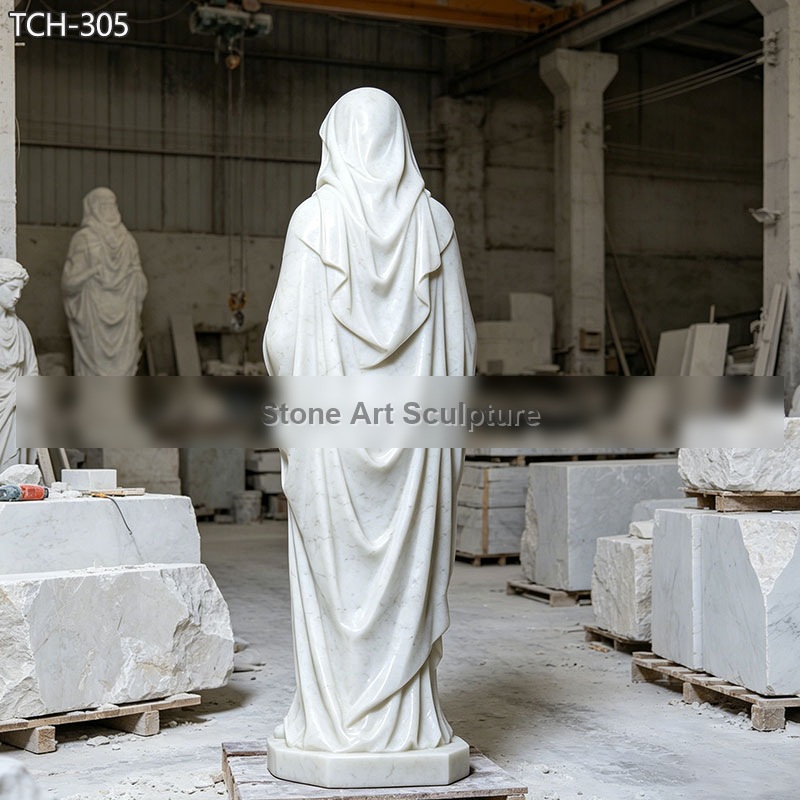 Our Lady of Sorrow The Dolorosa Marble Statue detail image