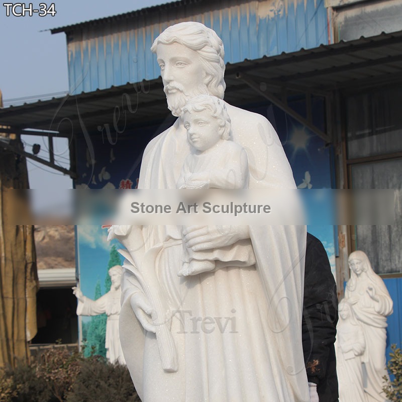 Catholic Life Size Marble Saint Joseph TCH-34 detail image