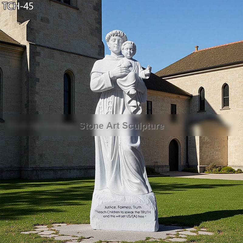 Outdoor Marble Statue of St Anthony with Baby Jesus TCH-45