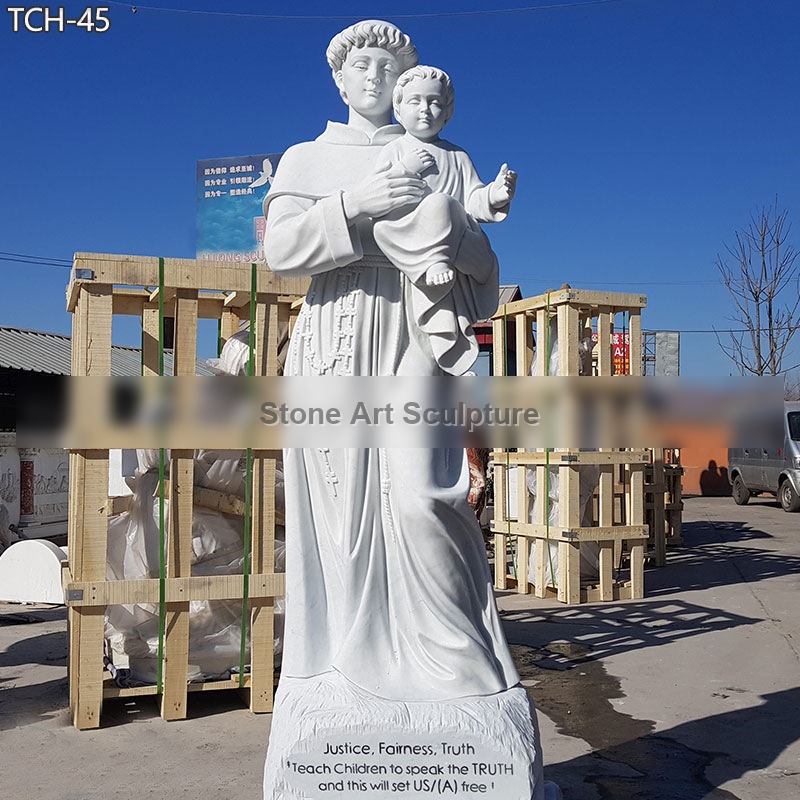 Outdoor Marble Statue of St Anthony with Baby Jesus TCH-45 detail image