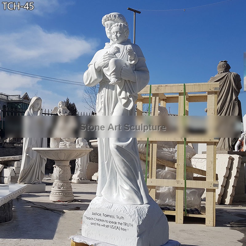 Outdoor Marble Statue of St Anthony with Baby Jesus TCH-45 detail image