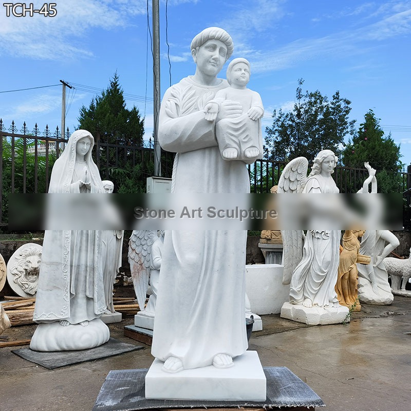 Outdoor Marble Statue of St Anthony with Baby Jesus TCH-45 detail image