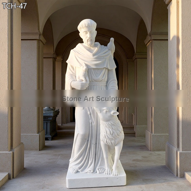 Outdoor St Francis Statue with Animals 6 Feet