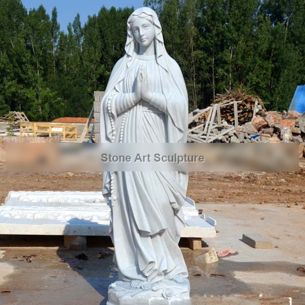 Catholic Saint Our Lady of Lourdes Blessed Virgin Mary Marble Statues TCH-52 detail image