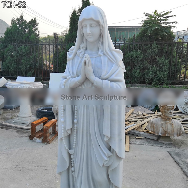 Catholic Saint Our Lady of Lourdes Blessed Virgin Mary Marble Statues TCH-52 detail image