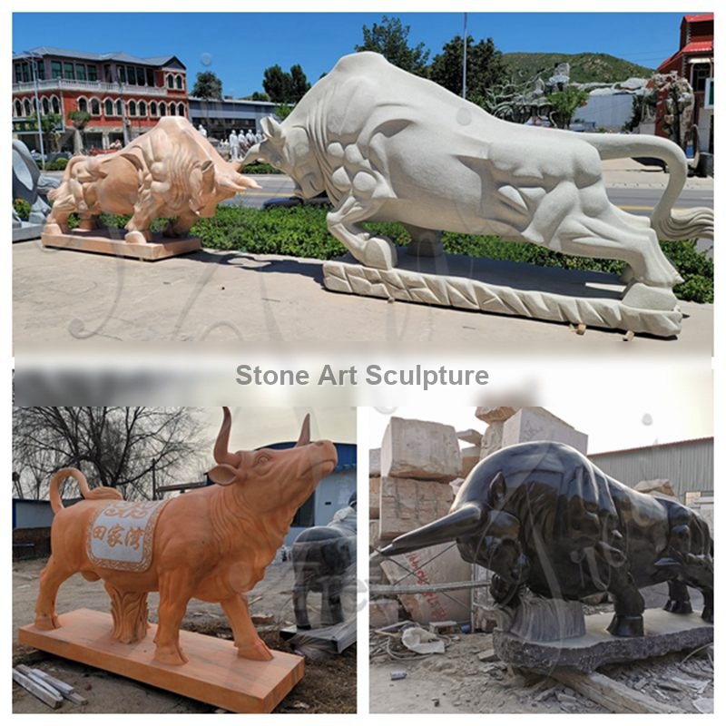 Life Size Granite Stone Bull Statue Factory Supplier TMA-102 detail image