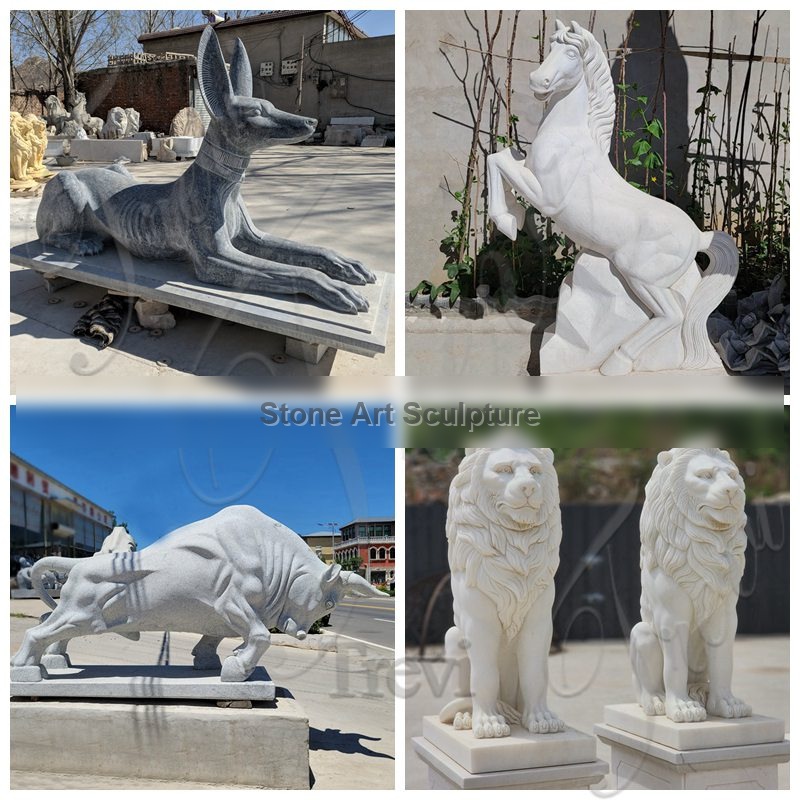 Life Size Marble Dog Statue for Garden for Sale detail image