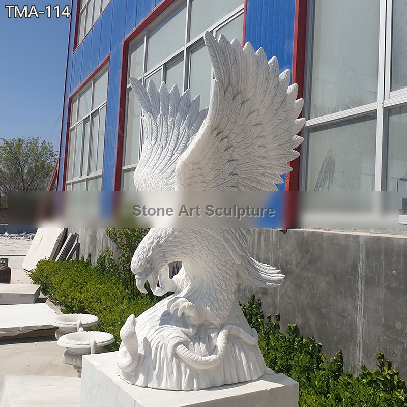 Life-Size Wildlife Marble Eagle Sculpture Factory Supply