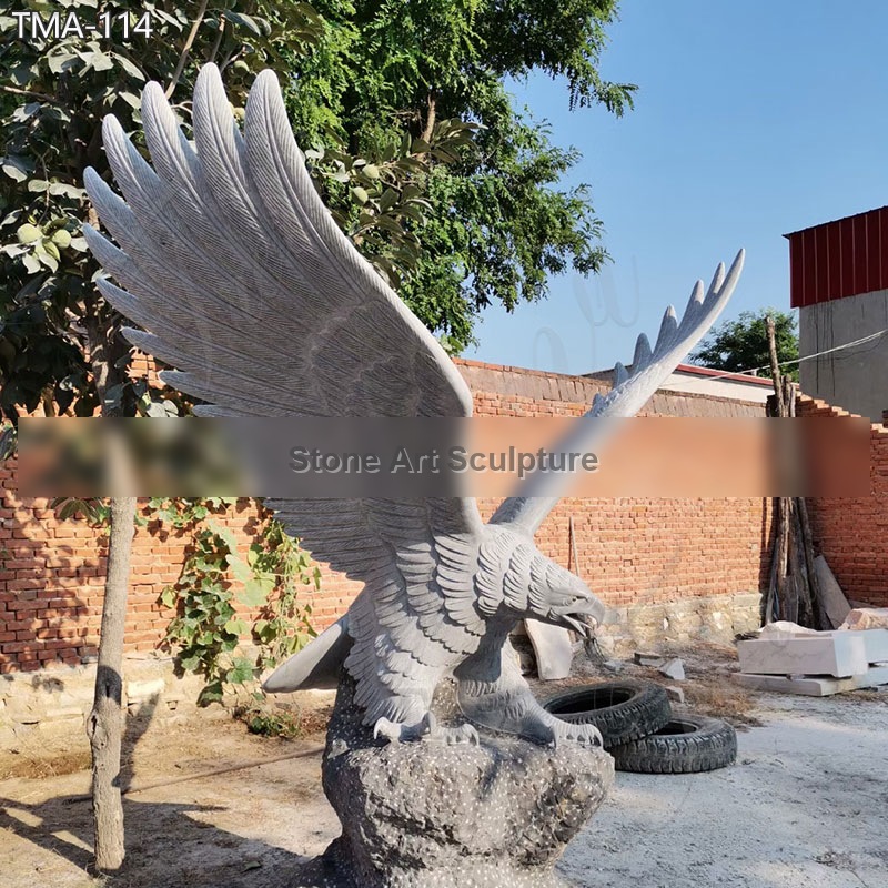 Life-Size Wildlife Marble Eagle Sculpture Factory Supply detail image