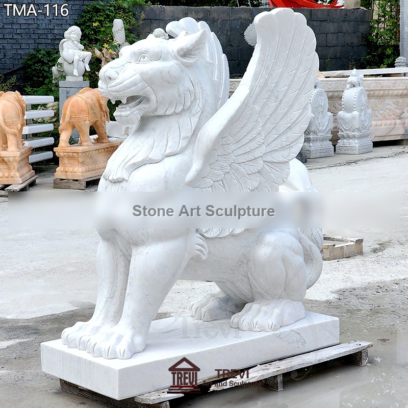 White Marble Griffin Garden Statue Outdoor Factory Supply detail image