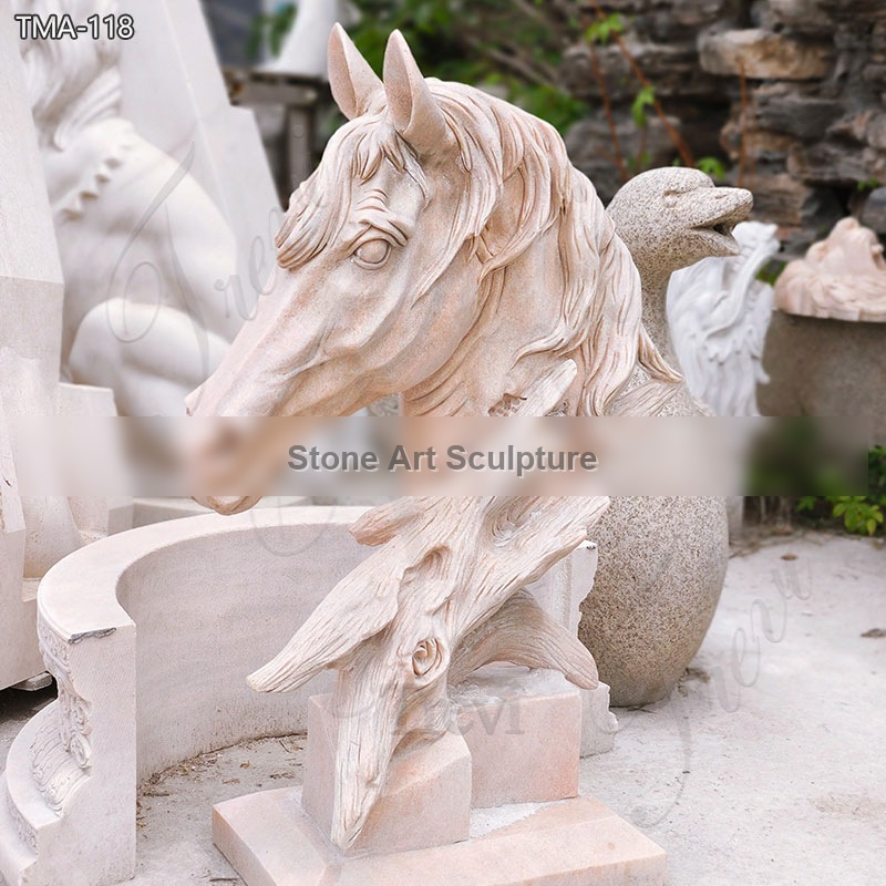 Marble Horse Head Sculpture Elegant Indoor Home Decor