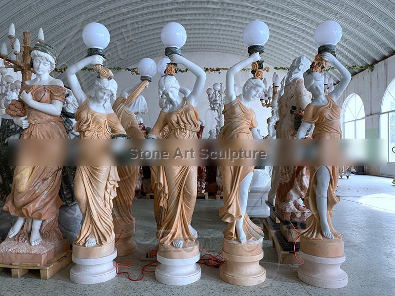 Exquisite Marble Angel Statue Lamp Factory Supplier TMAD-03 detail image