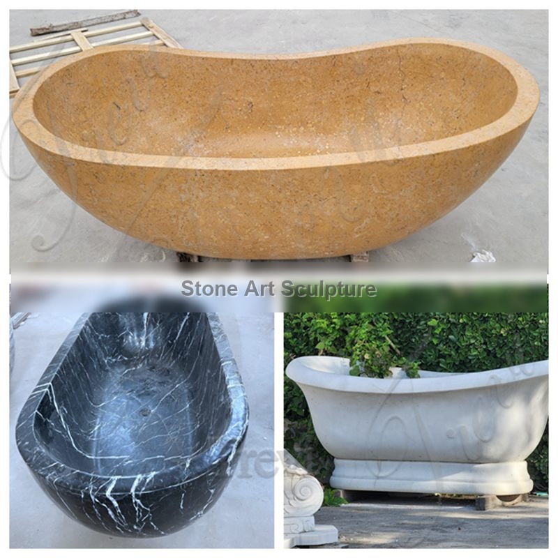 High-Quality White Marble Bathtub for Home TMAD-05 detail image