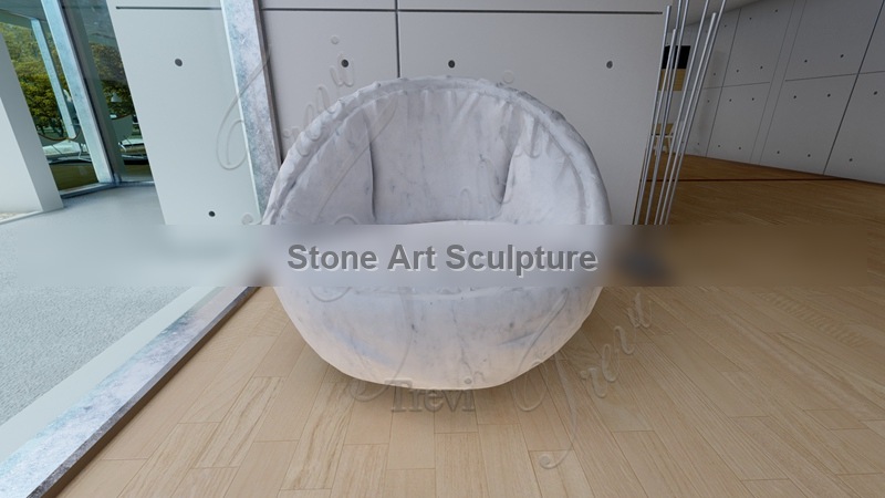 Hand Carved Marble Sofa Statue for Sale TMAD-09 detail image
