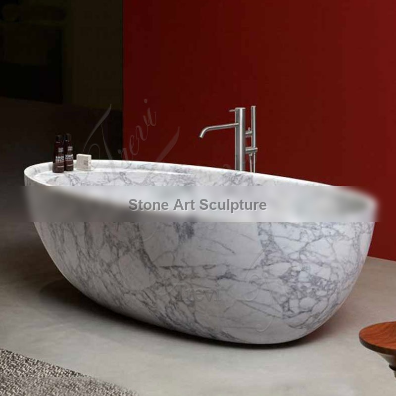 High-Quality White Marble Bathtub Custom Size on Sale TMAD-11 detail image