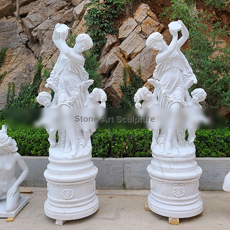 White Marble Life-Size Lady Lamp Garden Decor Factory Supply TMAD-12 detail image