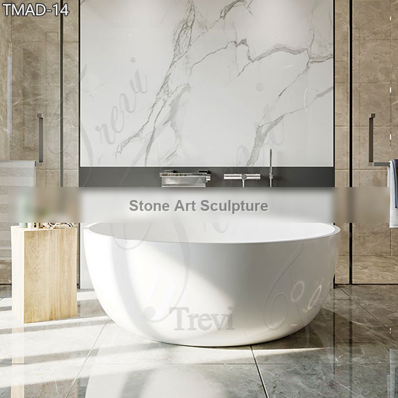 White Luxury Marble Bathtub for Modern Bathroom for Sale TMAD-14