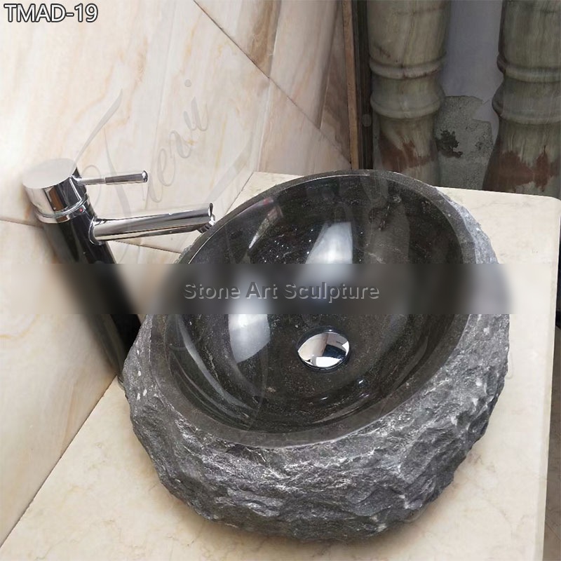 High Quality Fancy Black Marble Sink for Sale Factory Supply TMAD-19 detail image