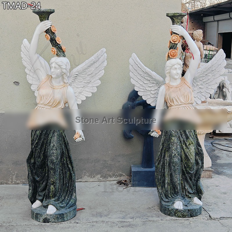 Life Size Mixed Color Marble Greek Statue Lamp for Sale detail image