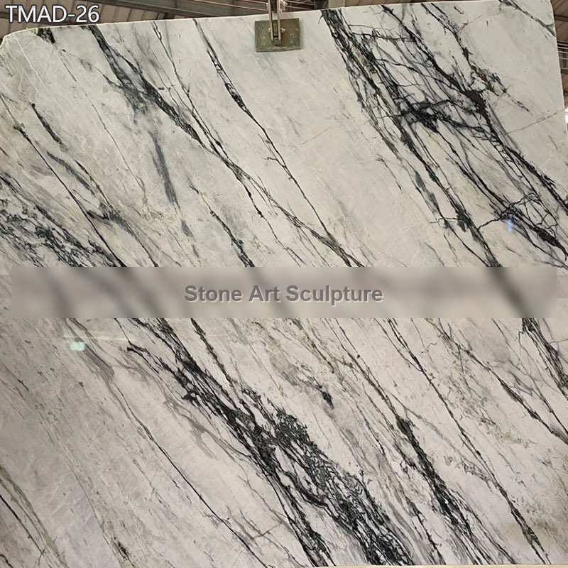 Carrara Snow White Vein Cut Marble Slab