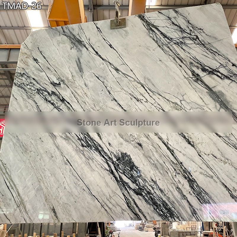 Carrara Snow White Vein Cut Marble Slab detail image