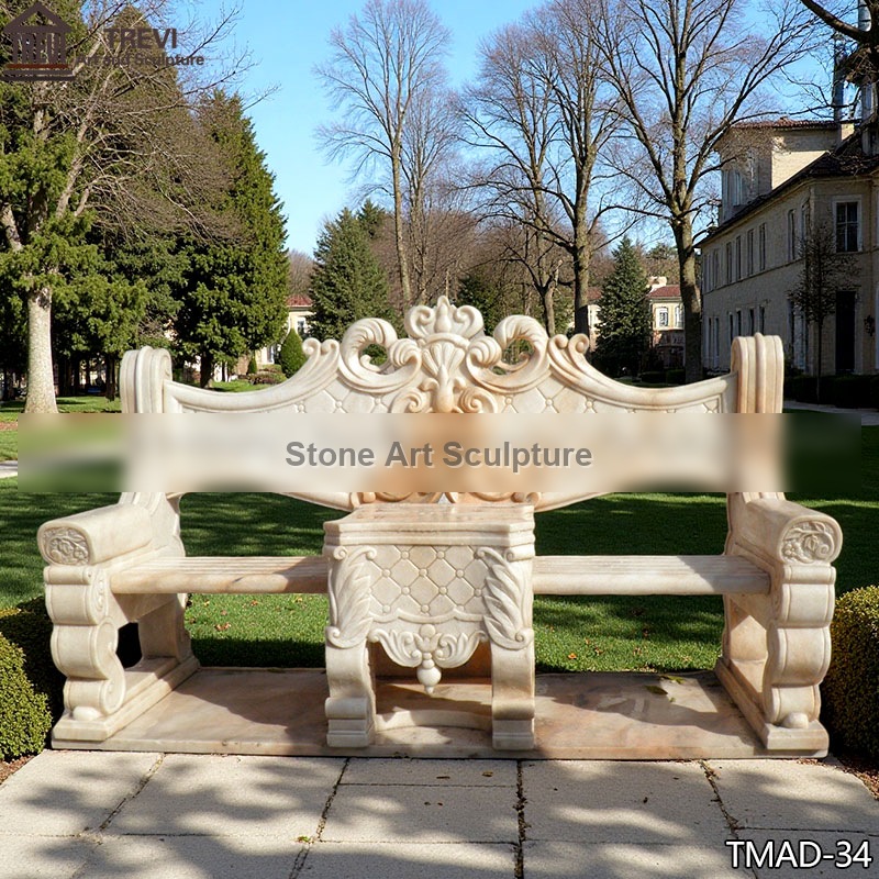 Exquisite Royal Style Bench with Intricate Carvings