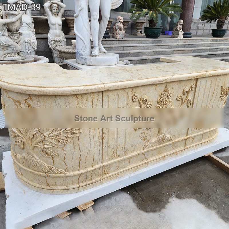 Hand-carved Marble Bar Counter for Wedding Venue detail image