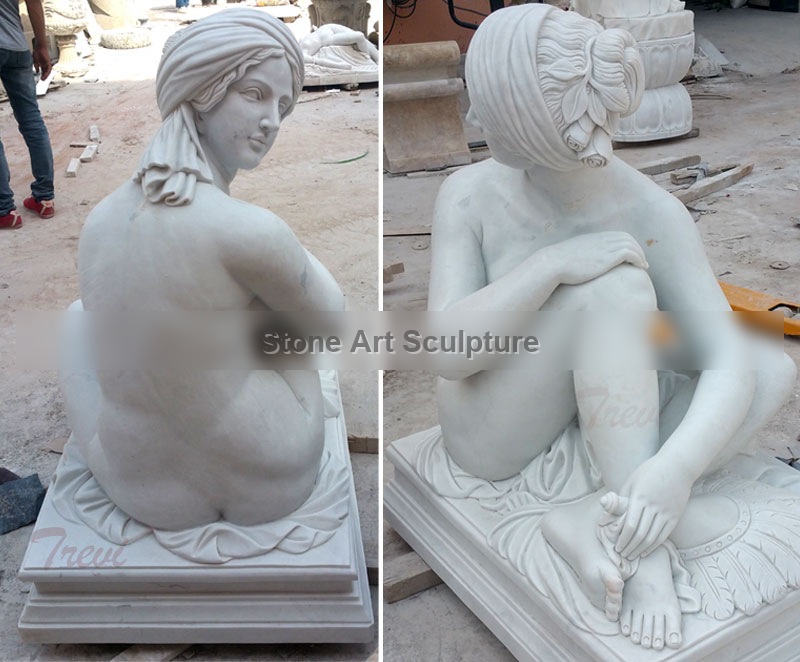 Life Size Famous Hand Carved Garden Marble Art Figure James Pradier’s Odalisque Replica for Sale TMC-01 detail image
