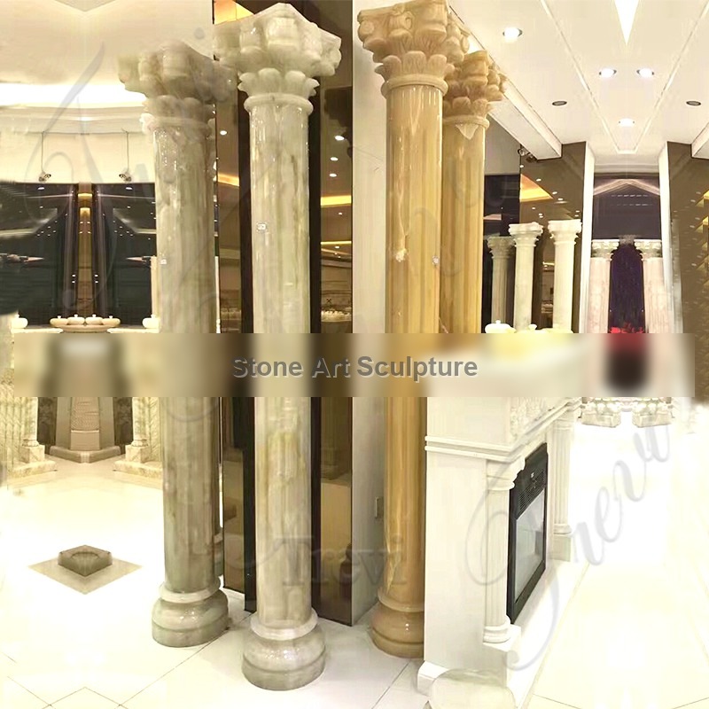 Large Decorative White Marble Columns TMC-08