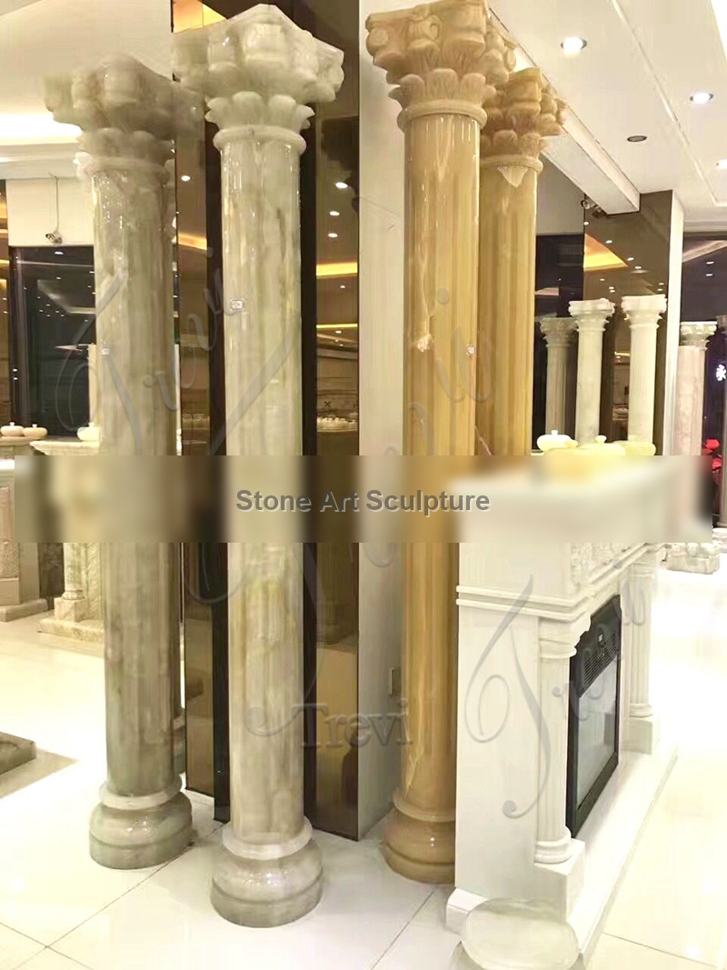 Large Decorative White Marble Columns TMC-08 detail image