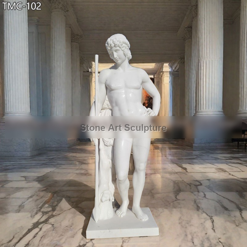 Life Size Marble Nude Male Sculpture Contemporary Decor