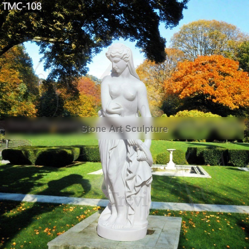 Classic Marble Bathing Woman Statue detail image
