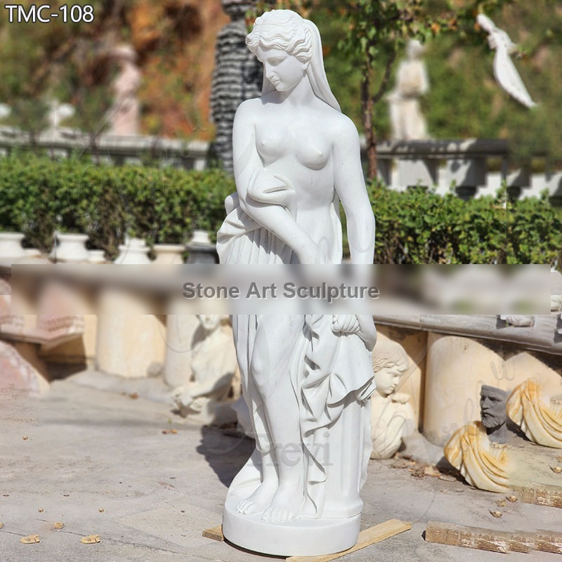 Classic Marble Bathing Woman Statue detail image