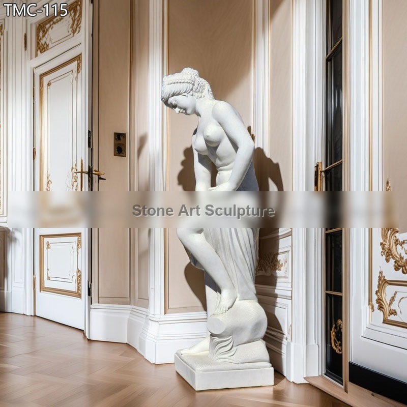 Classic Marble Bathing Venus Statue 5 Feet detail image