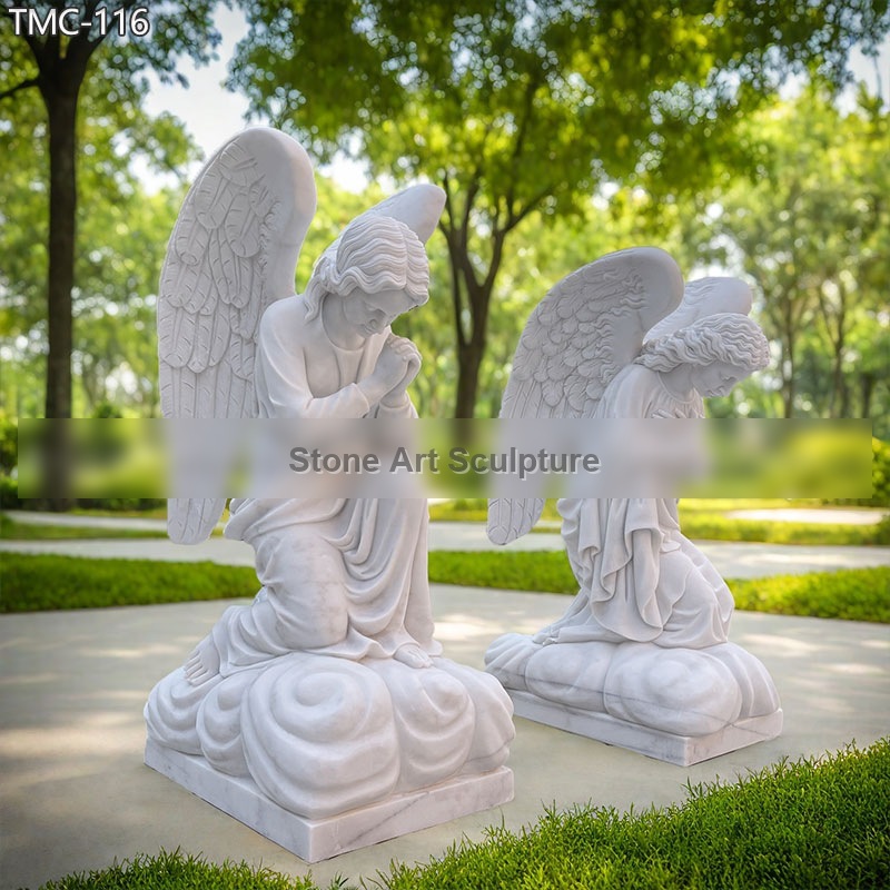Marble Kneeling Praying Angel Statue
