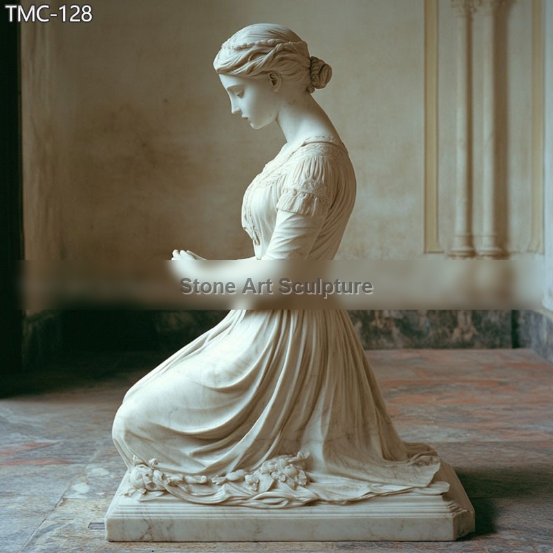 Pair of Marble Kneeling Woman Statues TMC-128 detail image