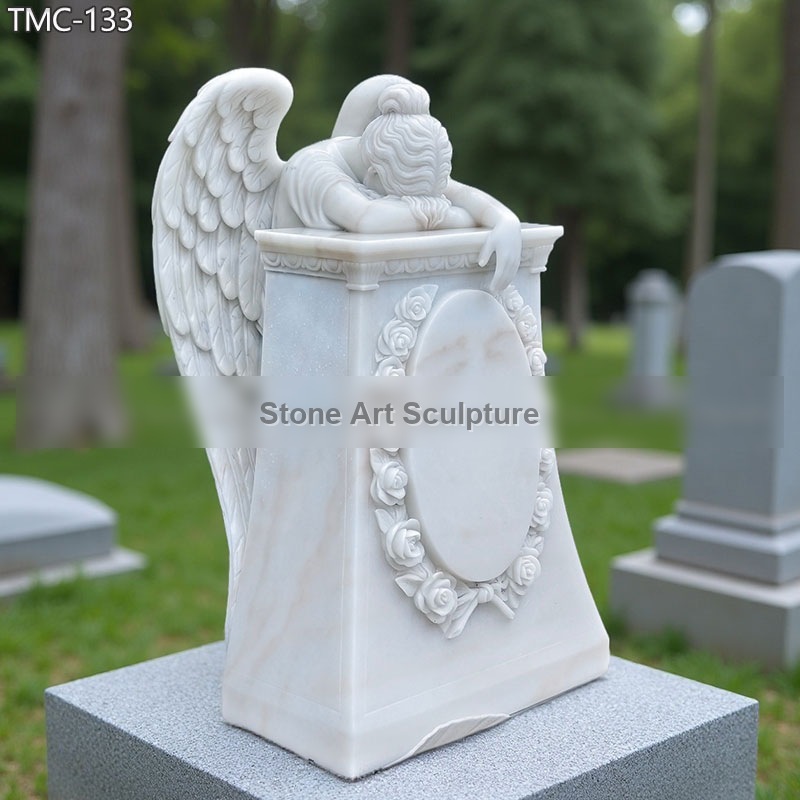 Marble Grief Angel Statue Memorial for Sale