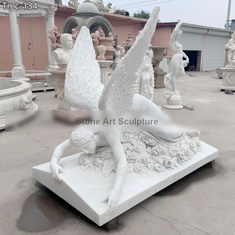Mourning Angel Lying down Statue for Graveyard detail image