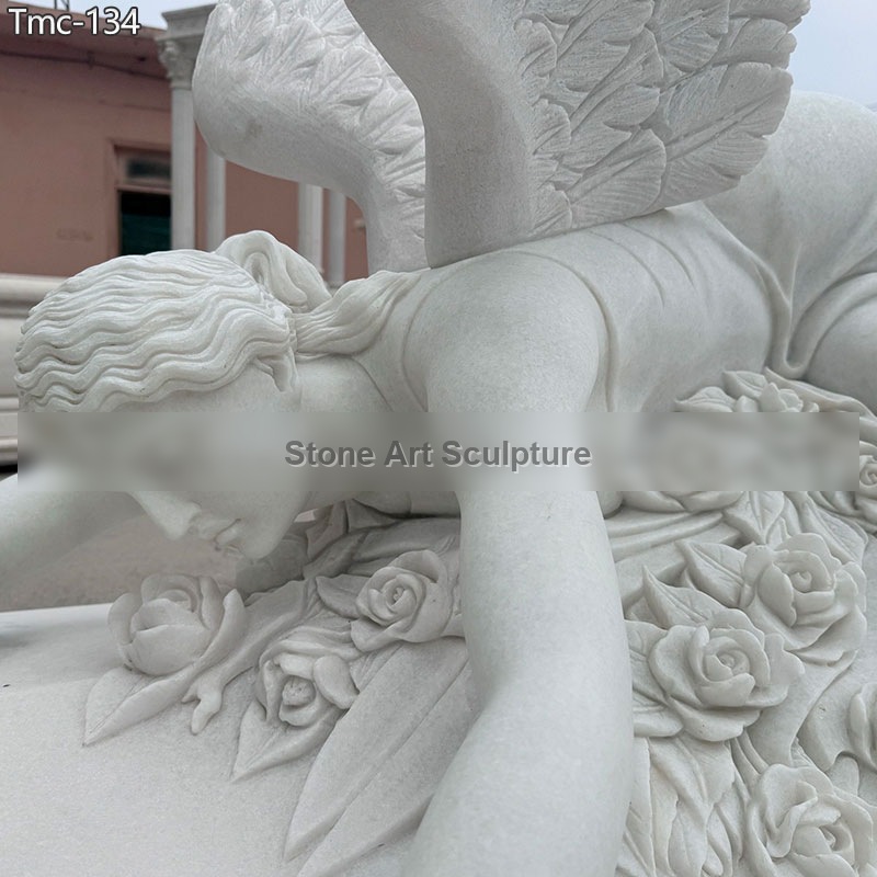 Mourning Angel Lying down Statue for Graveyard detail image