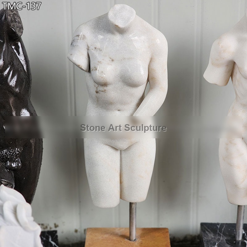 Marble Female Torso Statue detail image