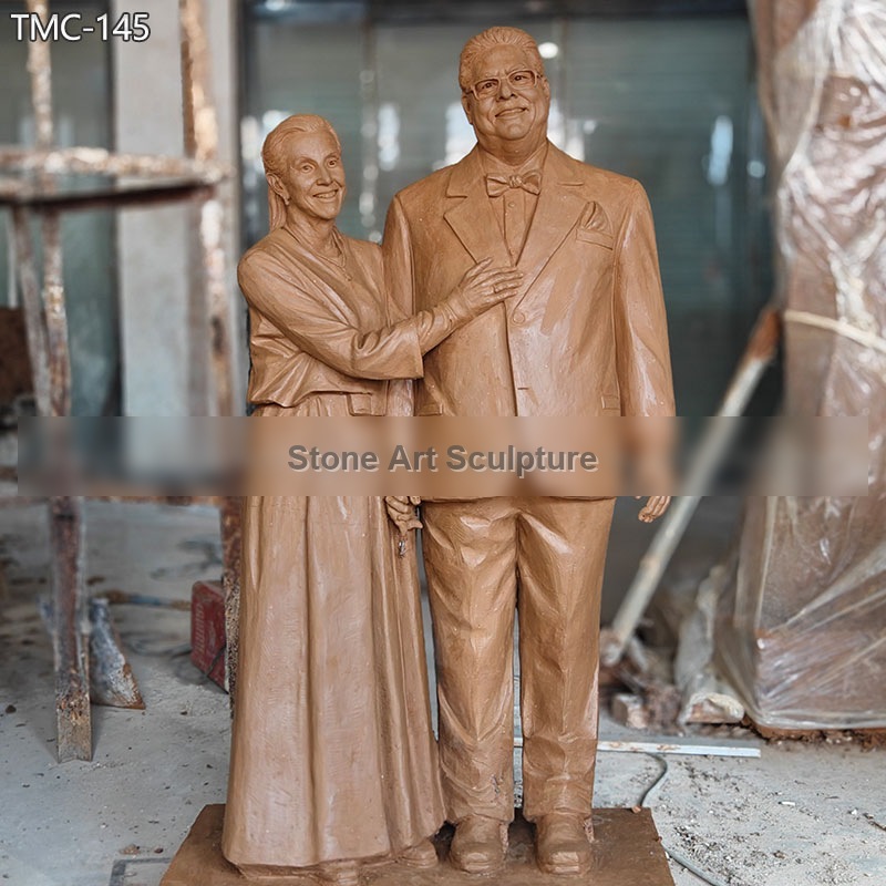 Life Size Customized Couple Statue in Natural Marble TMC-145 detail image