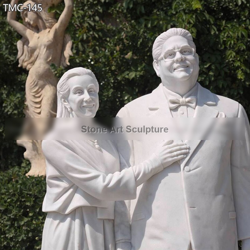 Life Size Customized Couple Statue in Natural Marble TMC-145 detail image