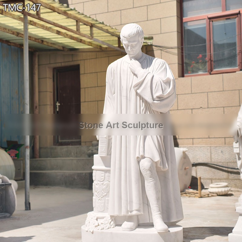 Marble Niccolo Machiavelli Statue Replica detail image