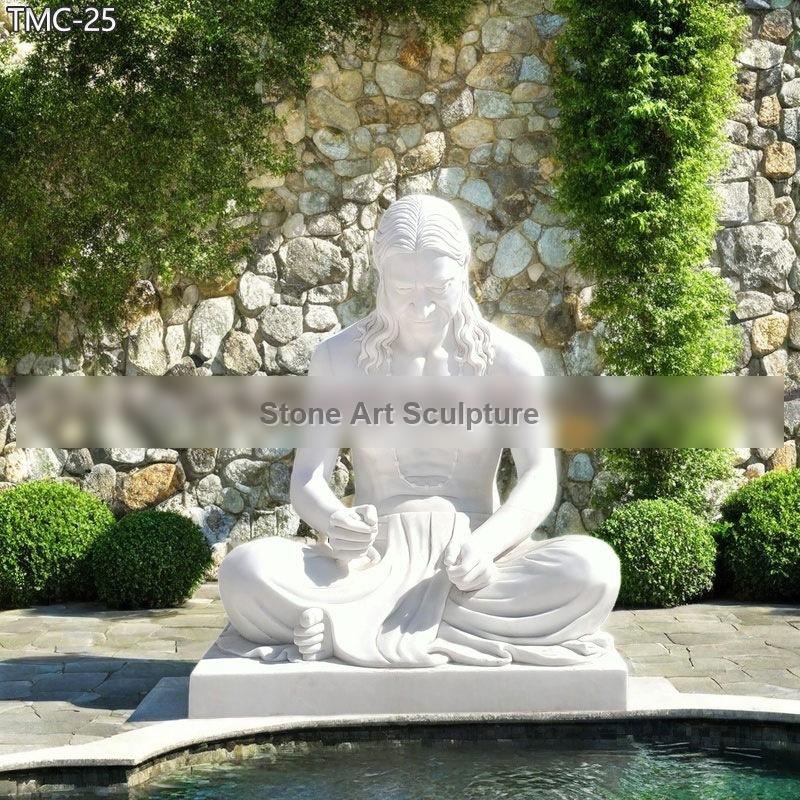 Life Size Marble Kripalu Maharaj Statue for Sale
