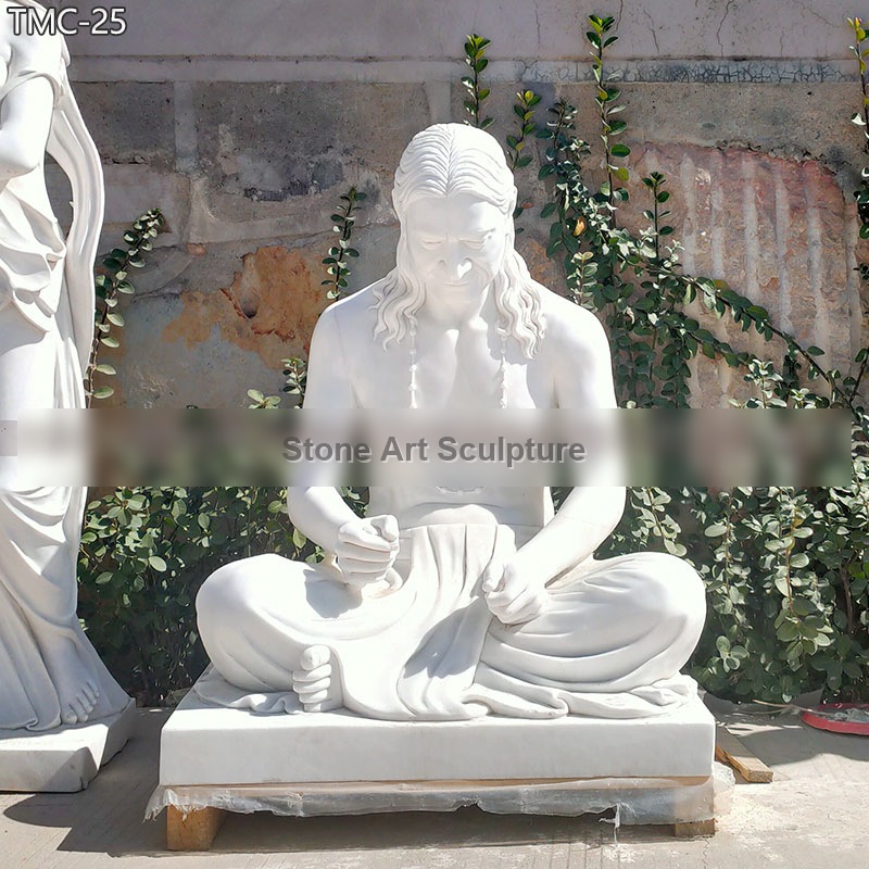 Life Size Marble Kripalu Maharaj Statue for Sale detail image