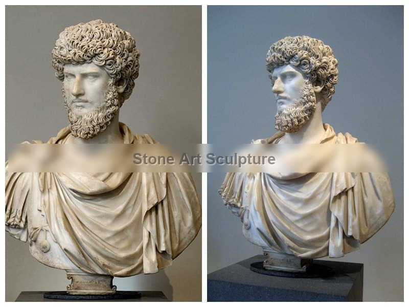Marble Roman Emperor Lucius Verus Bust Statue Supplier TMC-51 detail image