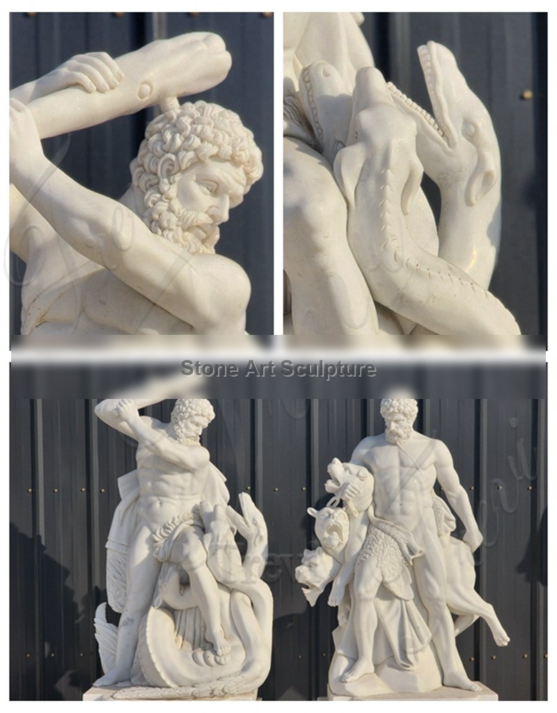 Marble Hercules Fighting the Hydra Statue for Sale TMC-60 detail image